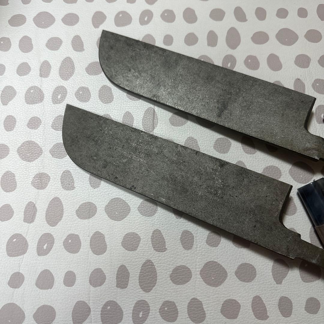 鎌薄刃包丁7寸刃の付いていない地のみ 2本セット（柄付き） 新品・未使用