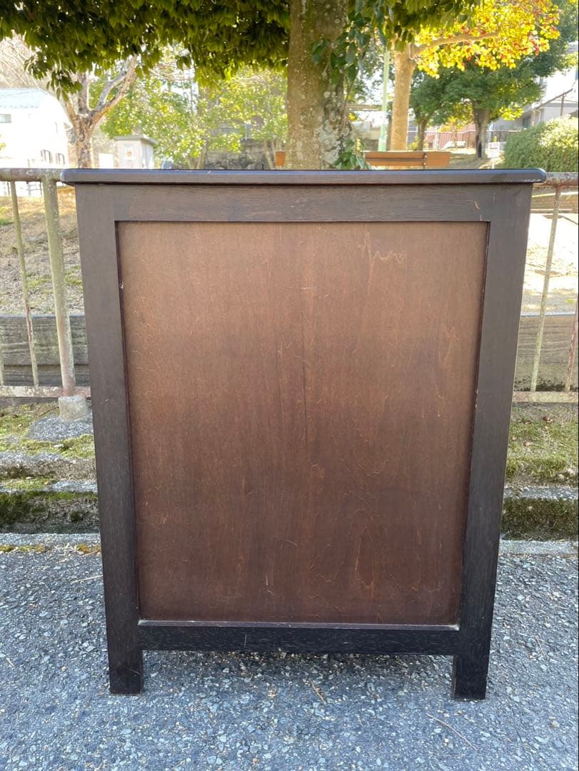 カリモク家具　ブラウン木製キャビネット 引き出し2つ