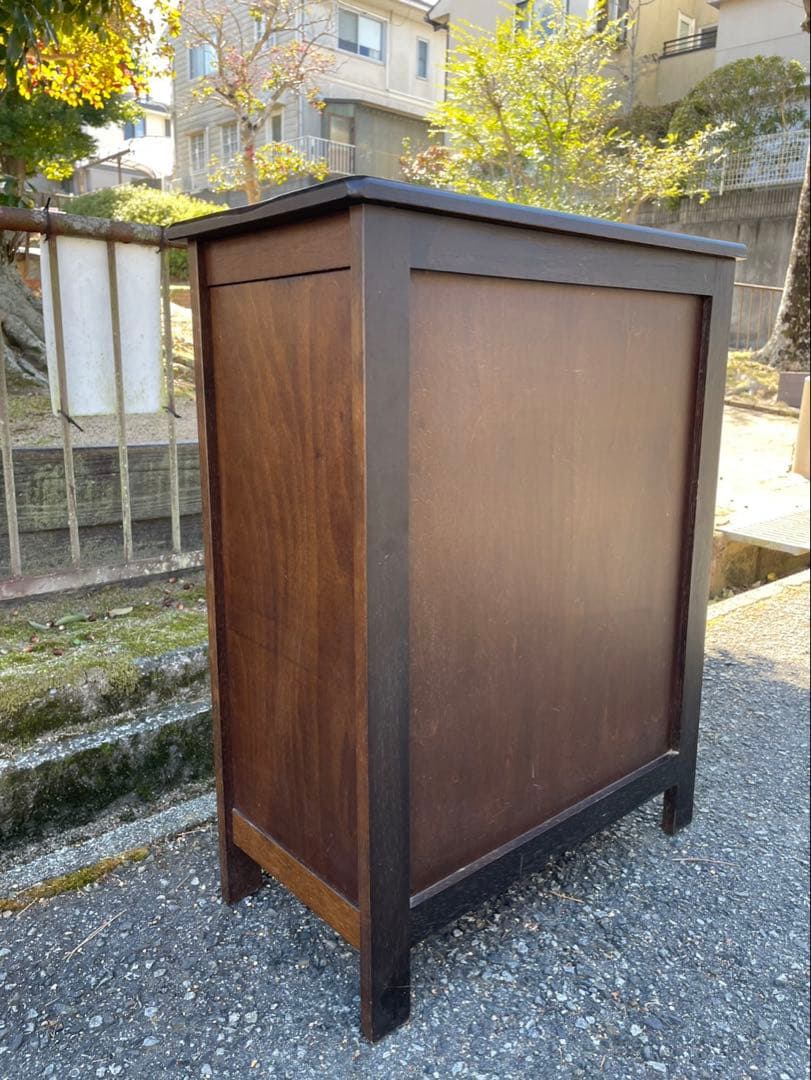 カリモク家具　ブラウン木製キャビネット 引き出し2つ