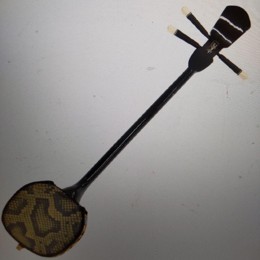 平井！沖縄の伝統的な弦楽器、ヘビ柄 三線 本体＋おまけ(三味線 本体)