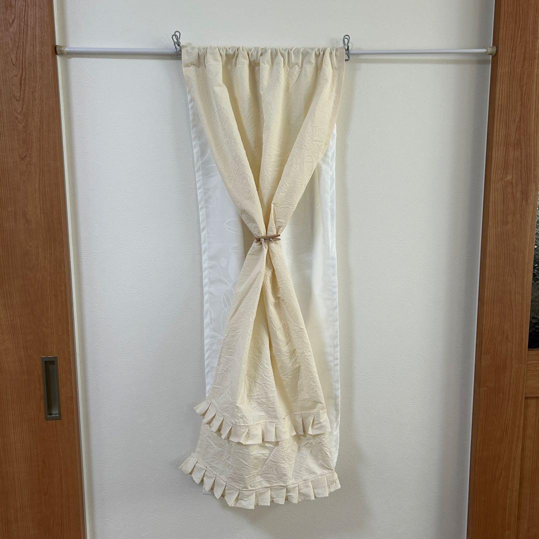 【ちい】二重カフェカーテン　5枚　オーダー品　かわいい　ダブルガーゼ　黄色