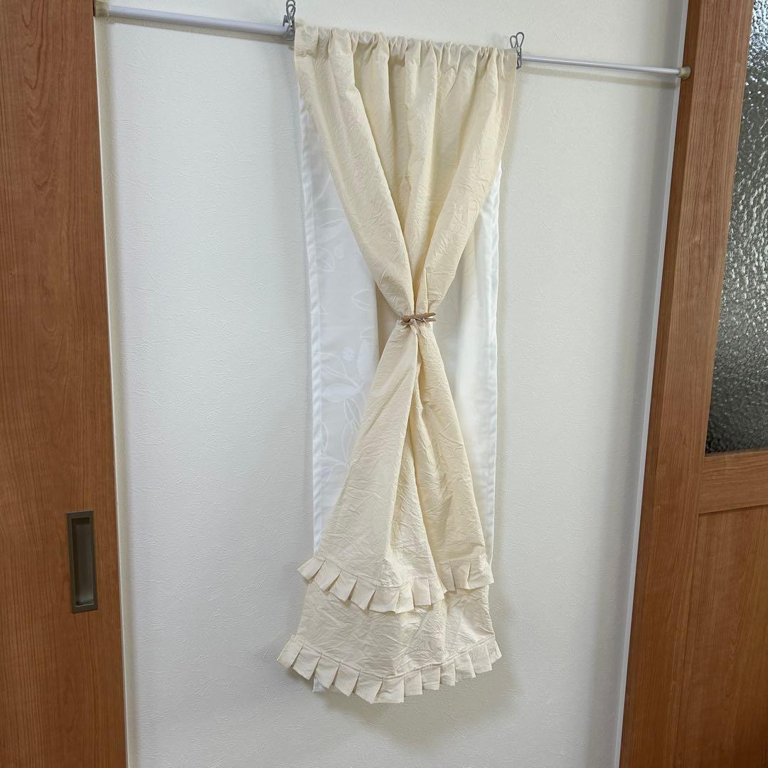 【ちい】二重カフェカーテン　5枚　オーダー品　かわいい　ダブルガーゼ　黄色