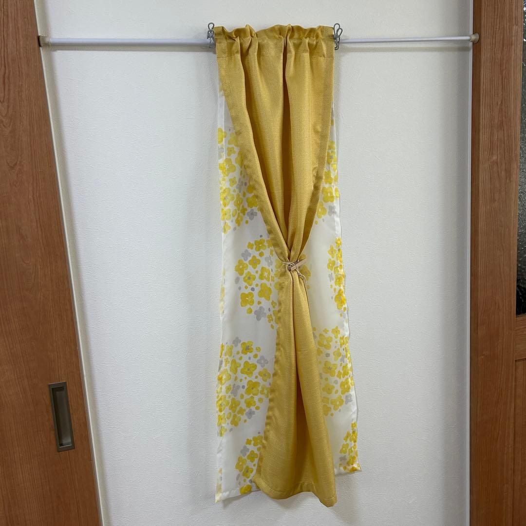 【ちい】二重カフェカーテン　5枚　オーダー品　かわいい　ダブルガーゼ　黄色