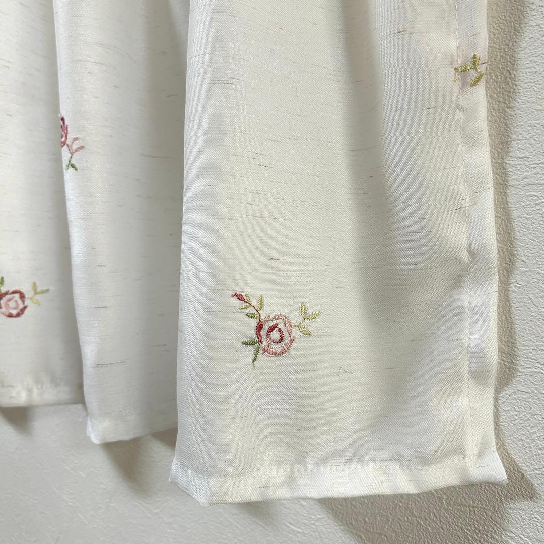 【ちい】二重カフェカーテン　5枚　オーダー品　かわいい　ダブルガーゼ　黄色