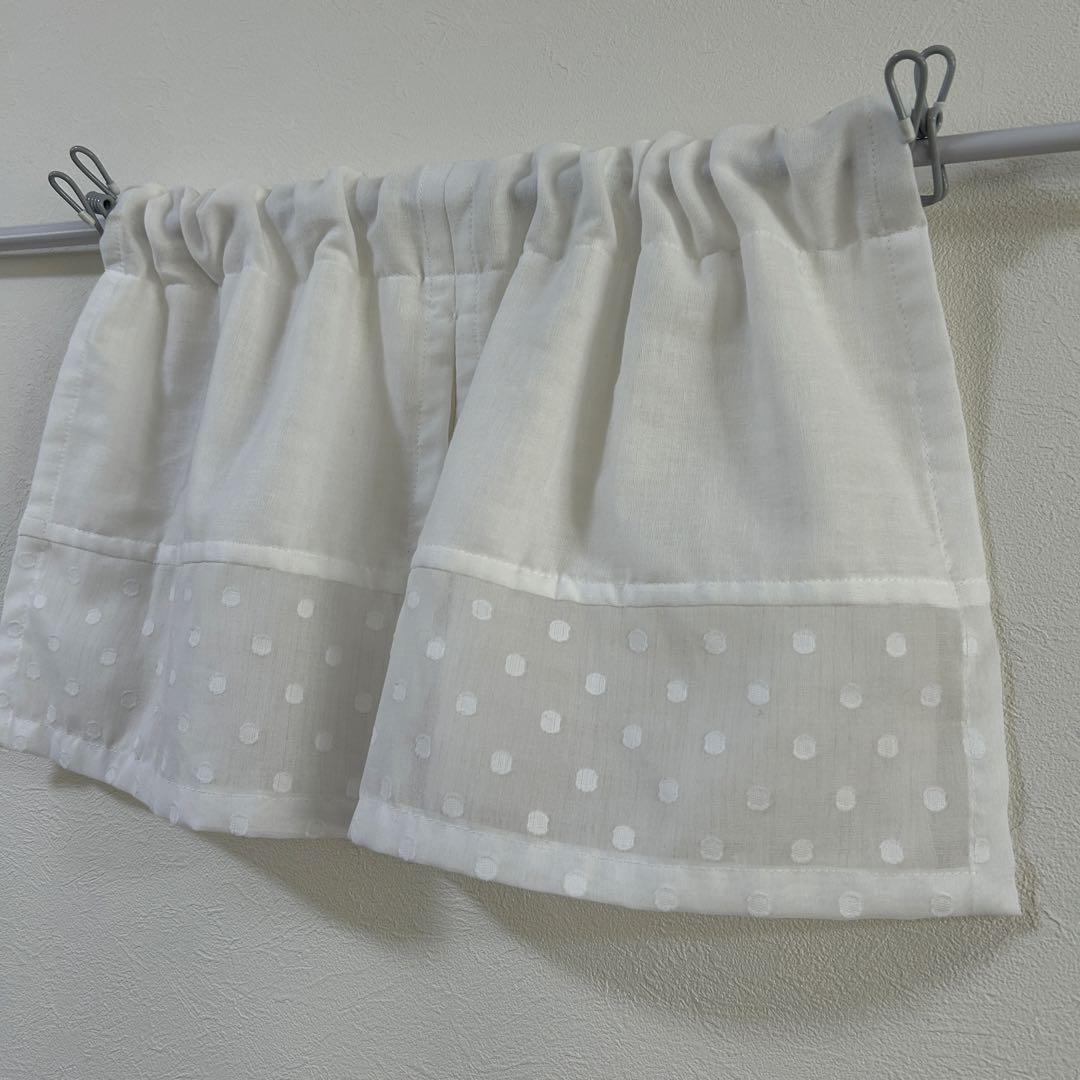 【ちい】二重カフェカーテン　5枚　オーダー品　かわいい　ダブルガーゼ　黄色