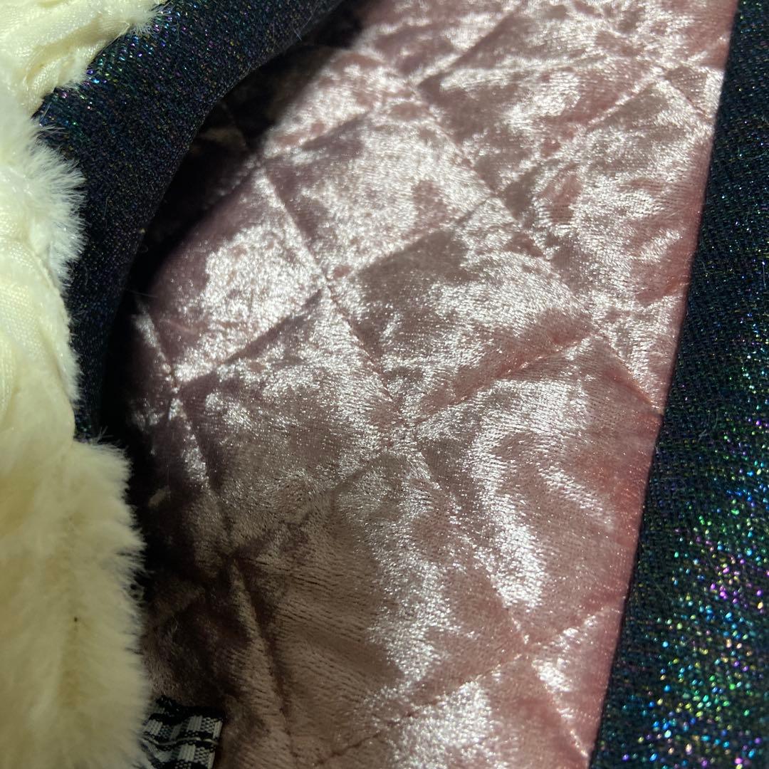 さ*ら様 コヤンイサムチョン　トートバッグ　オッドアイ　ベロア　フリルトートバッ