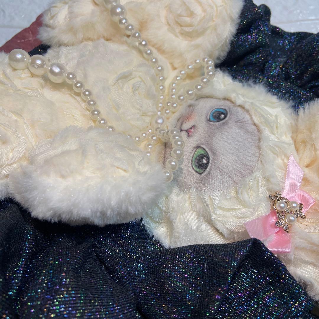 さ*ら様 コヤンイサムチョン　トートバッグ　オッドアイ　ベロア　フリルトートバッ