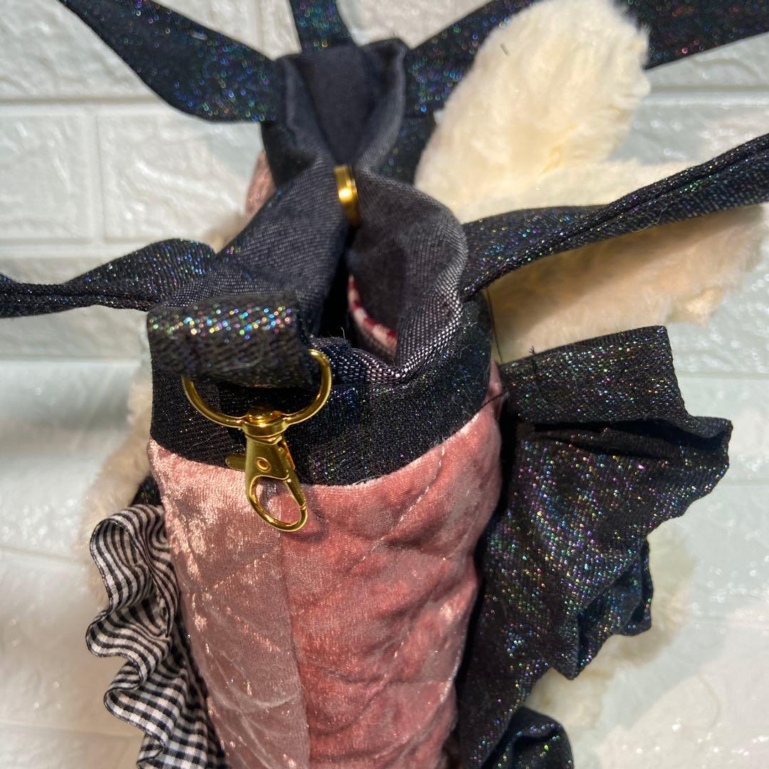 さ*ら様 コヤンイサムチョン　トートバッグ　オッドアイ　ベロア　フリルトートバッ