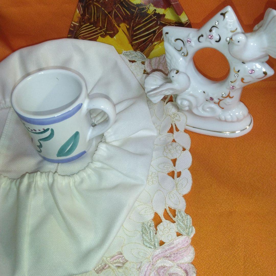 45年前のお盆～鳩の置物30年前スターバックスの　厚めカップ～ ティシューカバー