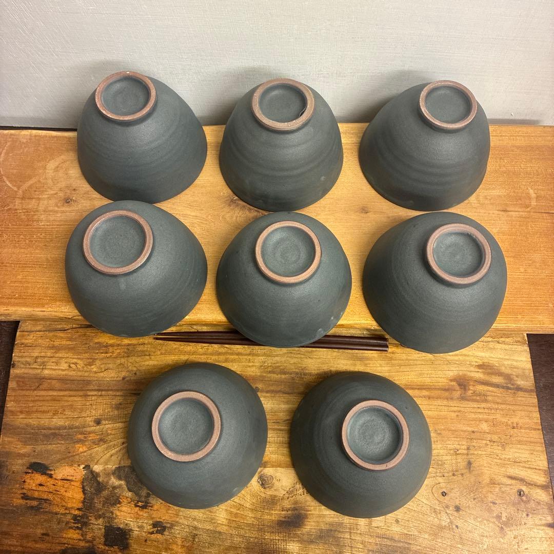 新品　陶器　陶芸作家　深茶碗8個　671