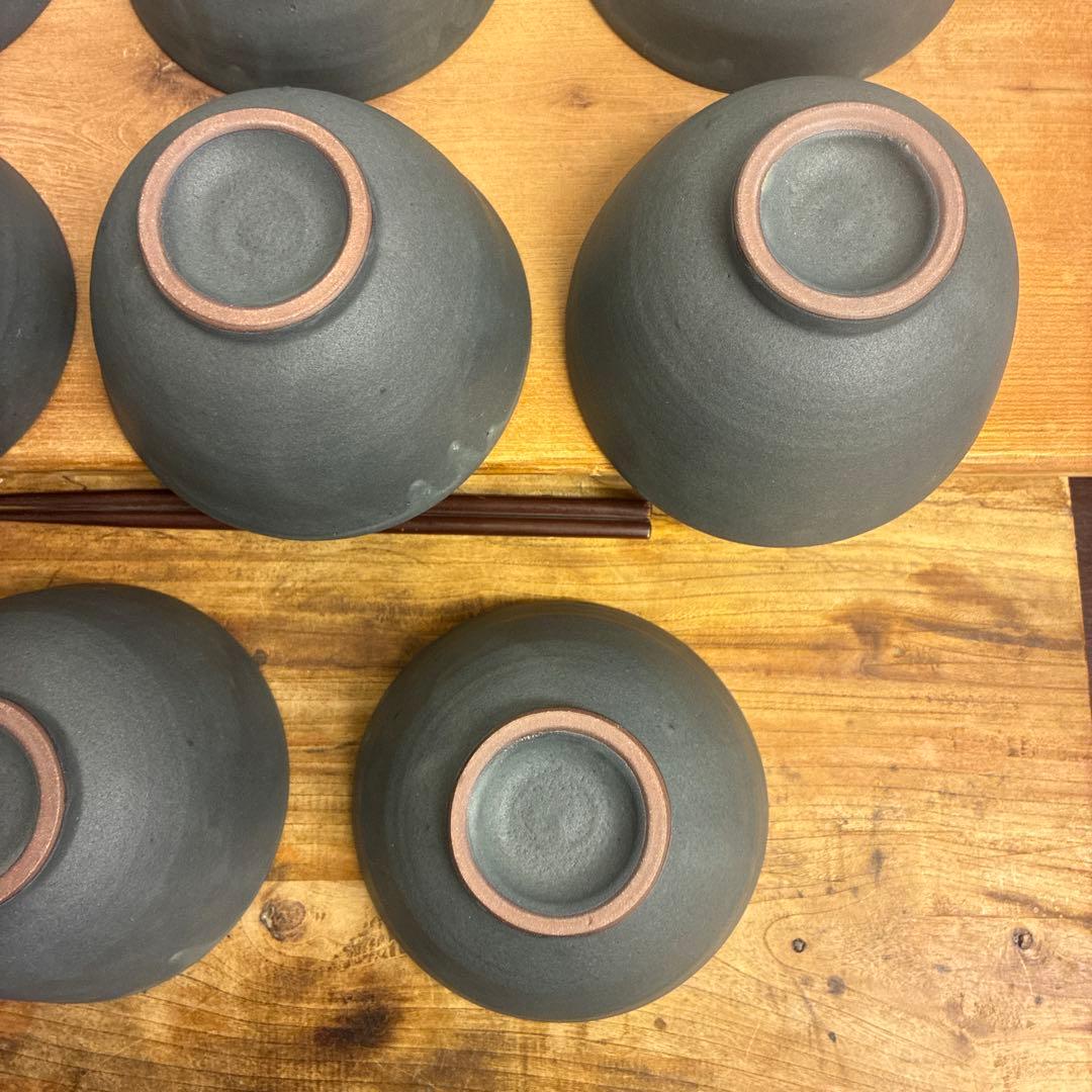 新品　陶器　陶芸作家　深茶碗8個　671