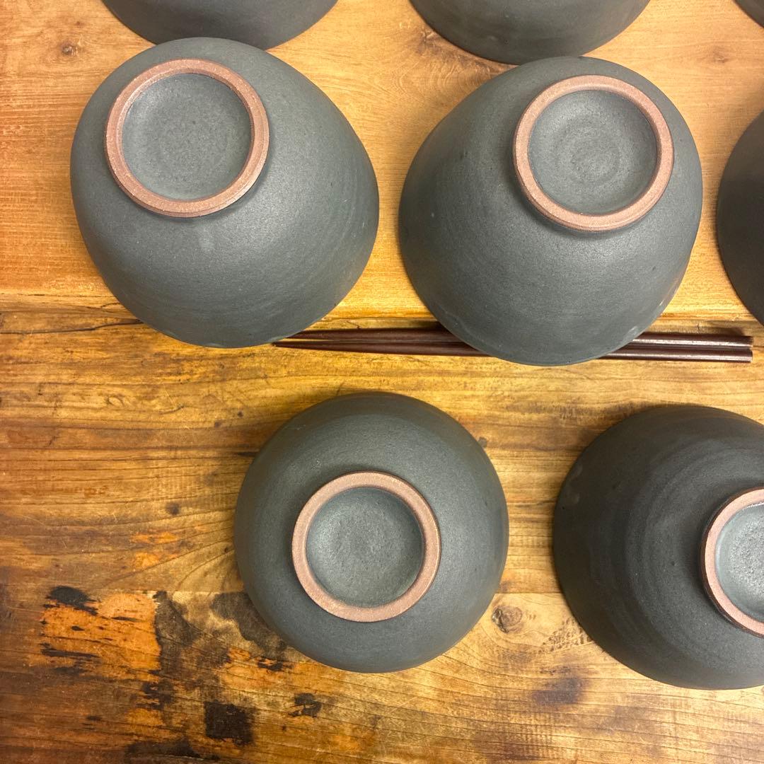 新品　陶器　陶芸作家　深茶碗8個　671