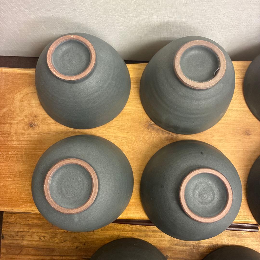 新品　陶器　陶芸作家　深茶碗8個　671