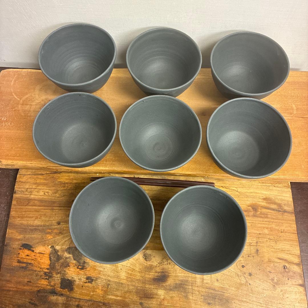 新品　陶器　陶芸作家　深茶碗8個　671