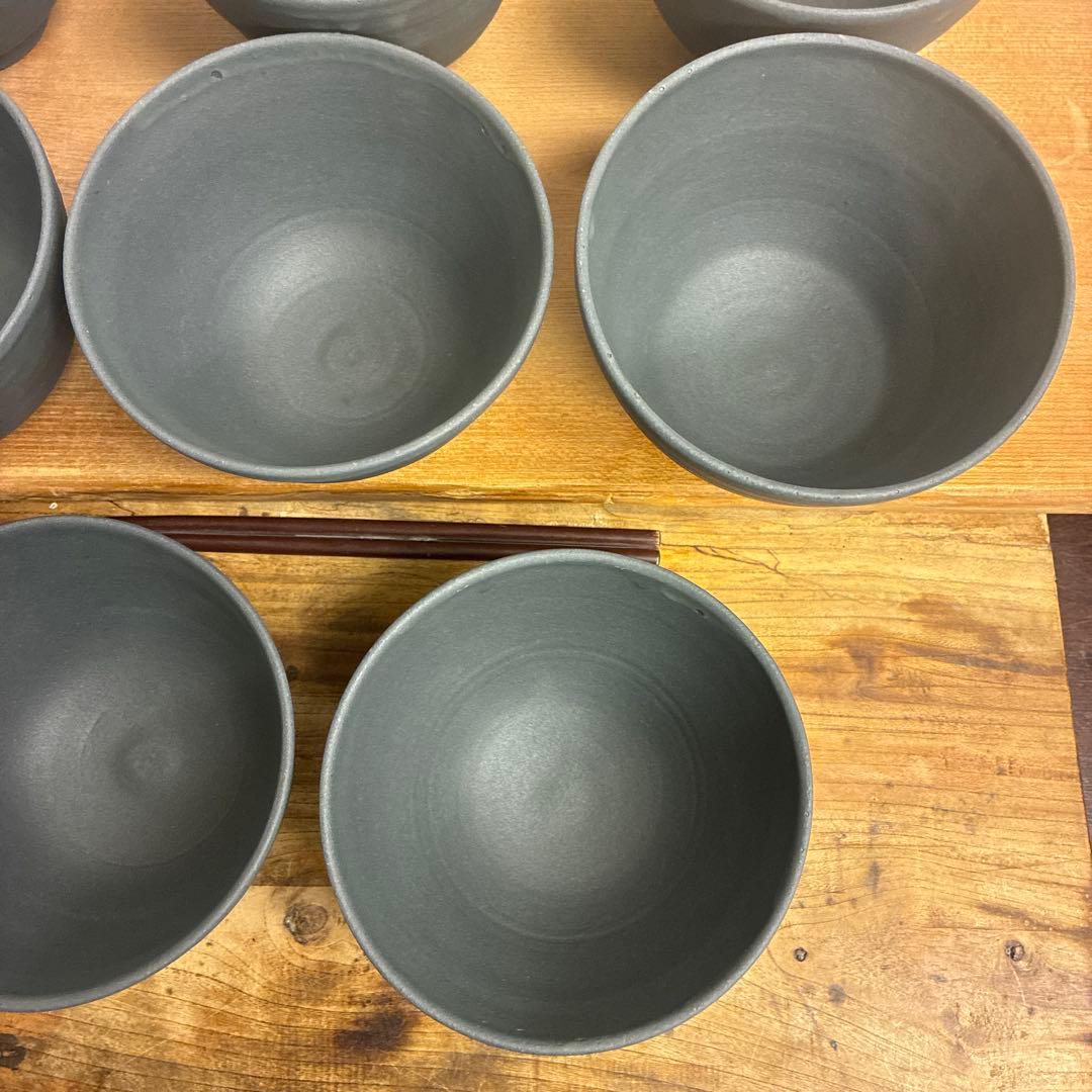 新品　陶器　陶芸作家　深茶碗8個　671