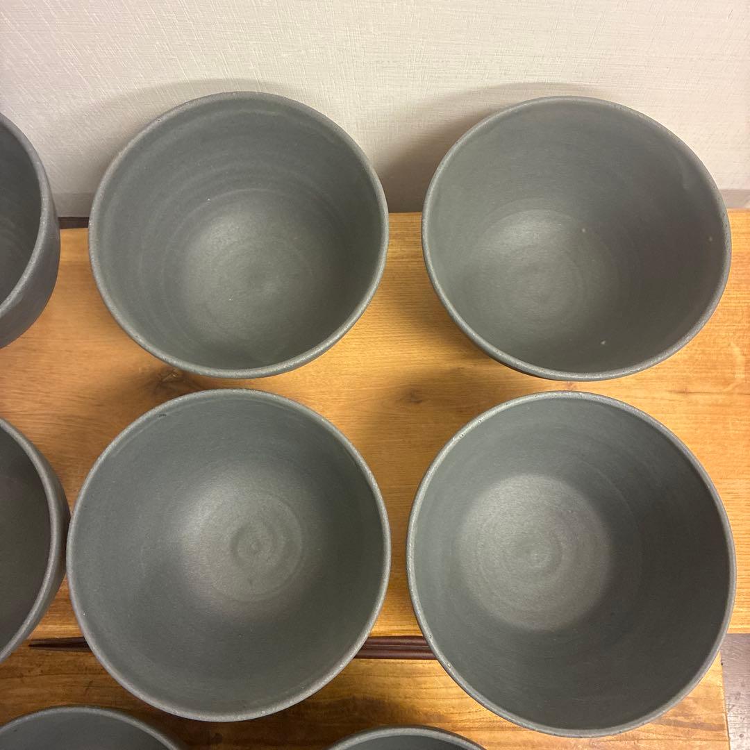 新品　陶器　陶芸作家　深茶碗8個　671