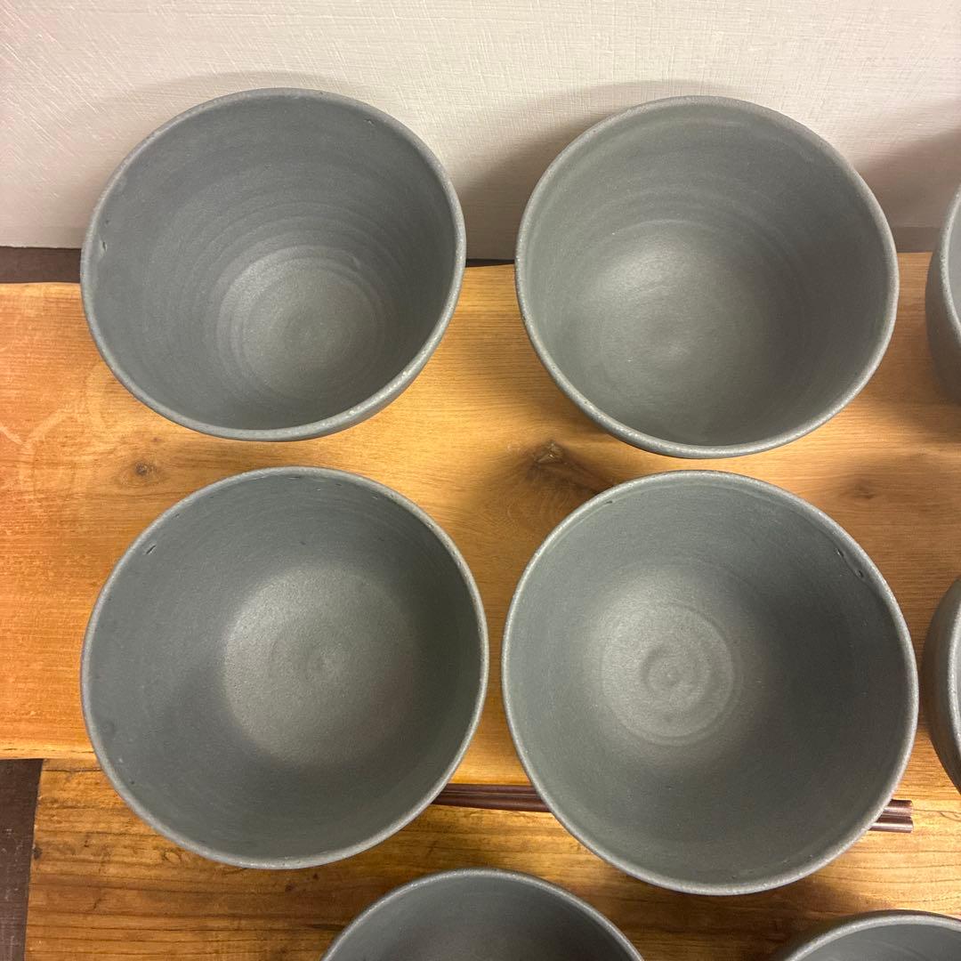 新品　陶器　陶芸作家　深茶碗8個　671