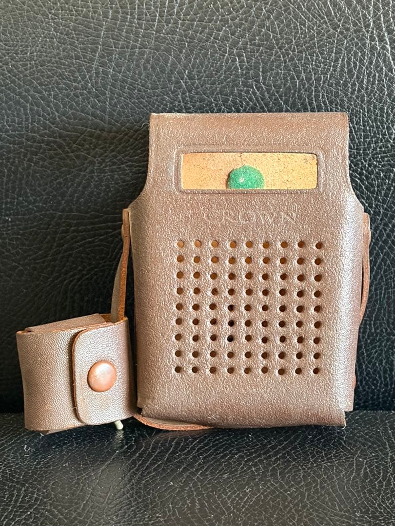 1950年代　昭和レトロ　CROWN6石TRANSRSTOR 日本製　皮カバー付