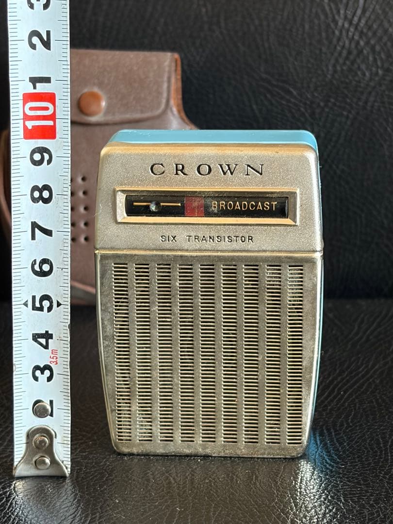 1950年代　昭和レトロ　CROWN6石TRANSRSTOR 日本製　皮カバー付