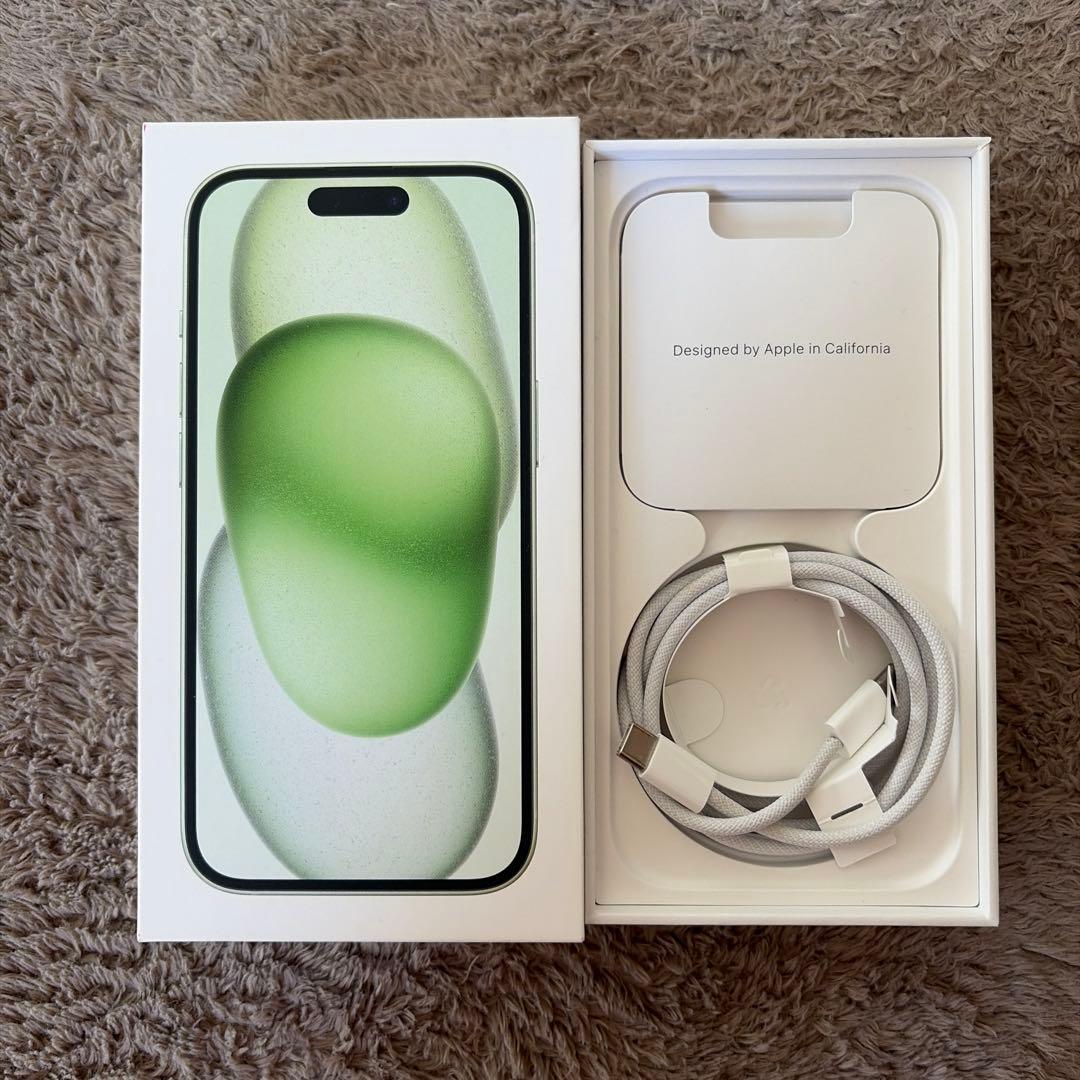 【美品】Apple iPhone 15本体 ミントグリーン