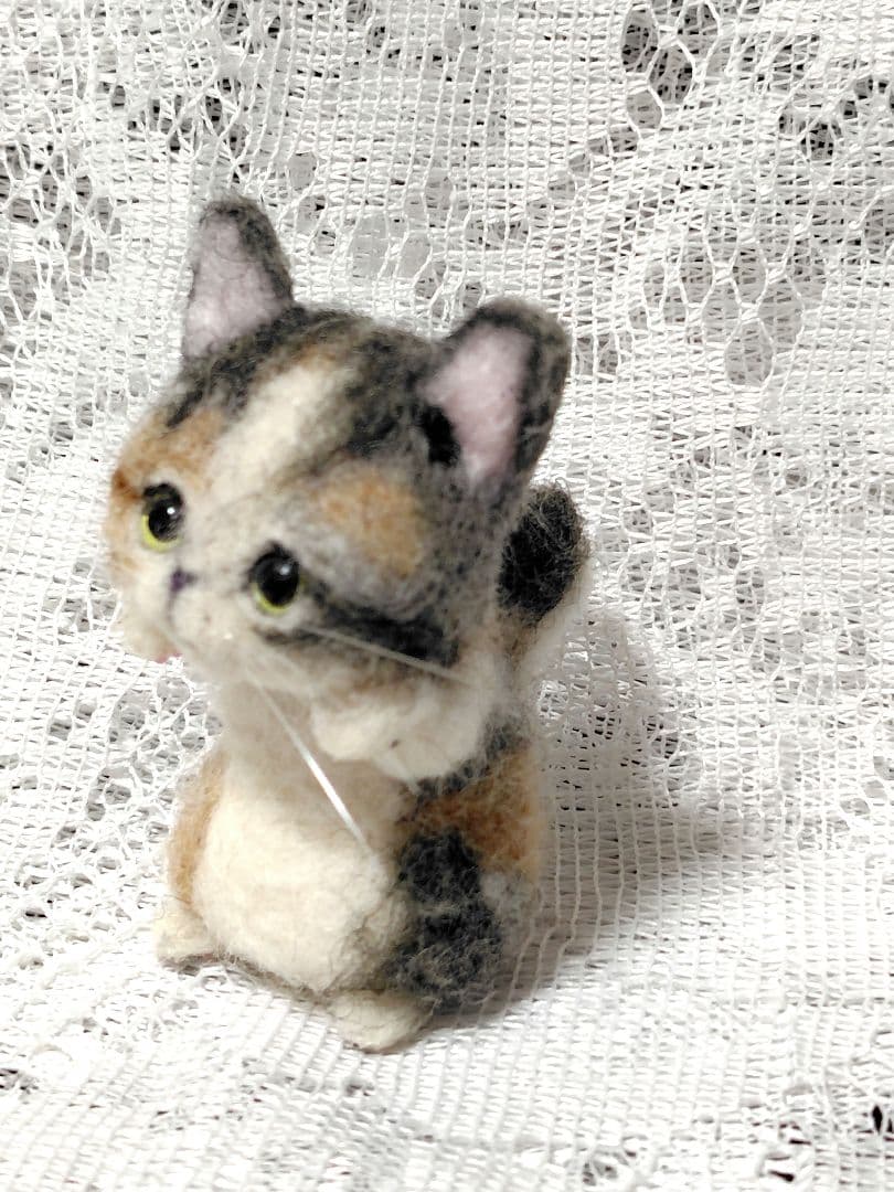 豆猫peco-lin 本革ティーカップ豆猫　三毛猫の子猫❁10日迄の価格❁