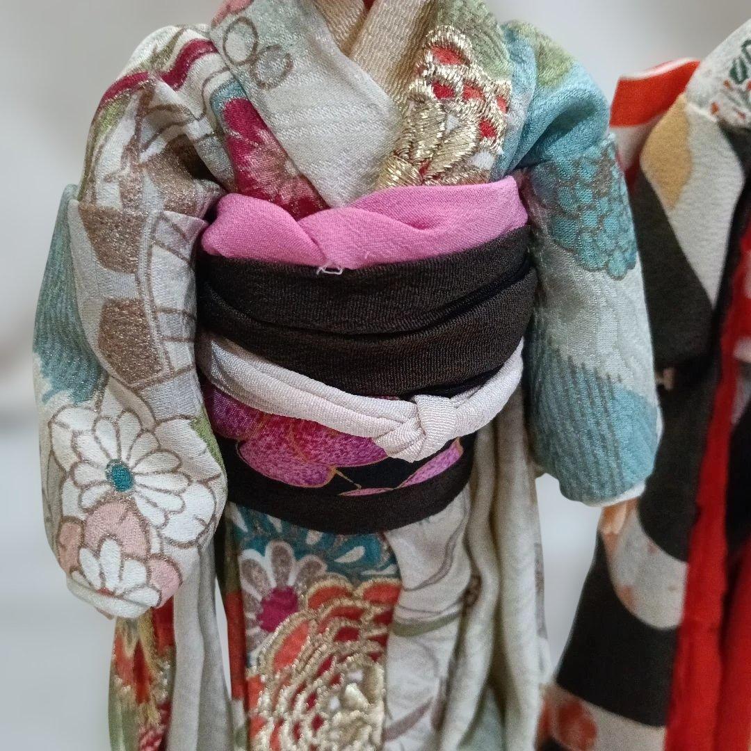 ジェニー・オリーブ 人形 本物の着物姿 オーダーメイド 正絹 和装 スタンド付