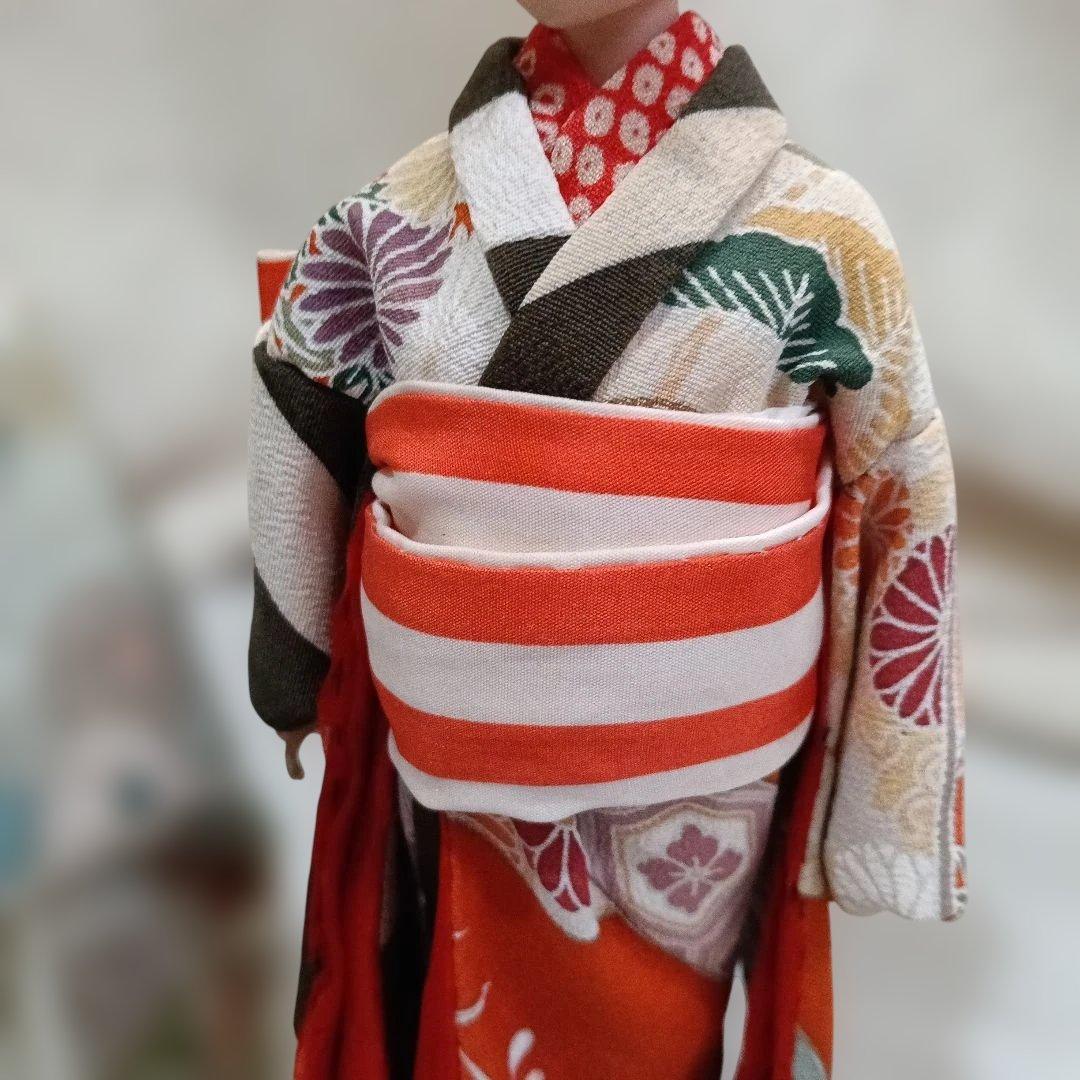 ジェニー・オリーブ 人形 本物の着物姿 オーダーメイド 正絹 和装 スタンド付