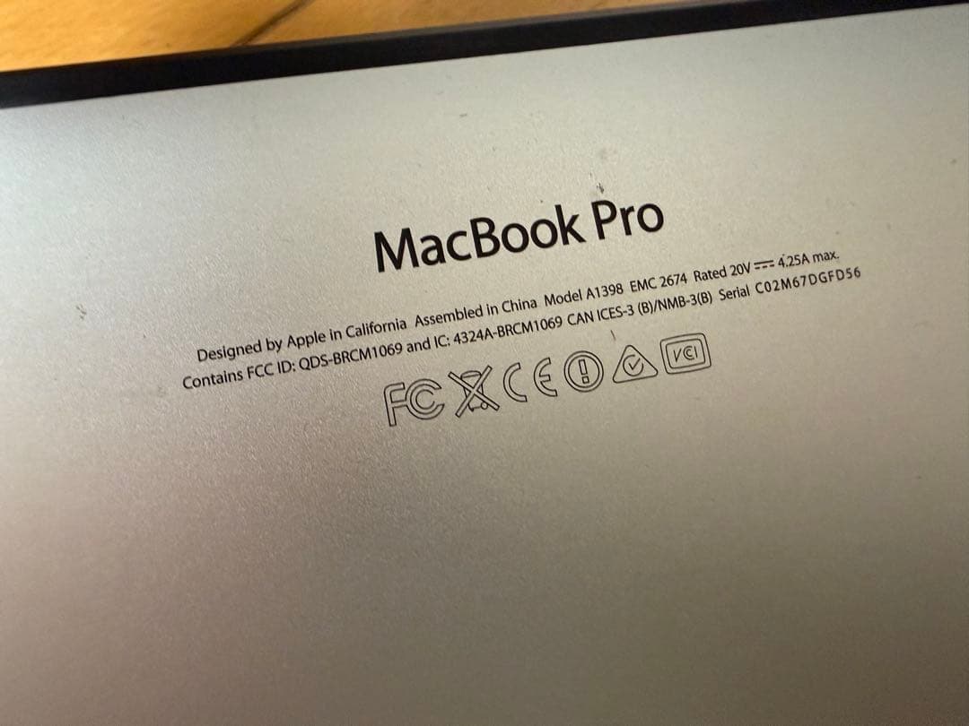M*店様 MacBook Pro 2015 15inch ジャンク 2台