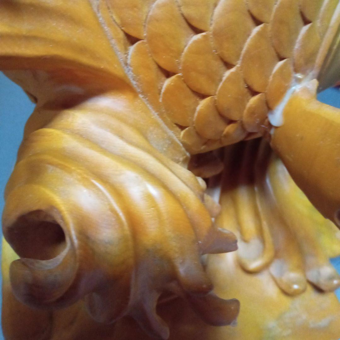 木製 鯉の彫刻 高さ約55cm 重さ6.5kg