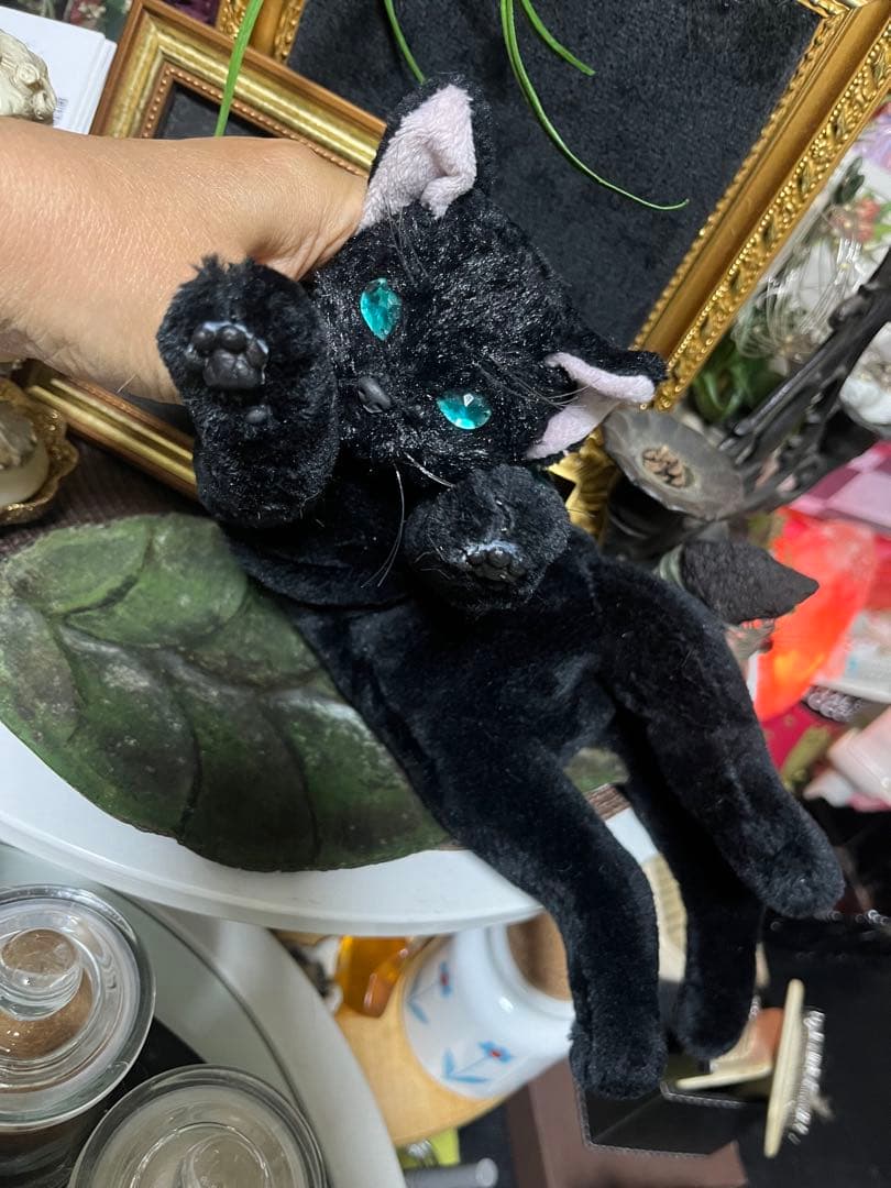 猫*呼様 黒猫 ぬいぐるみ アイピロー