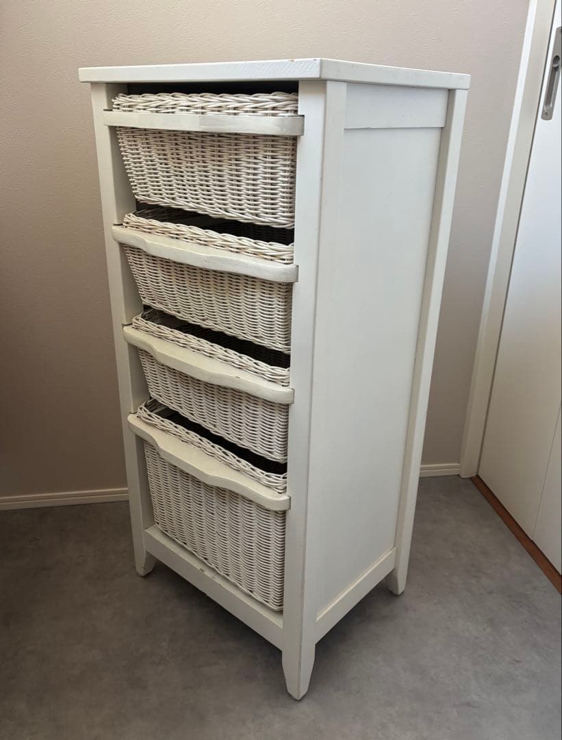 ホワイトラタン チェスト 木製 フレンチカントリー