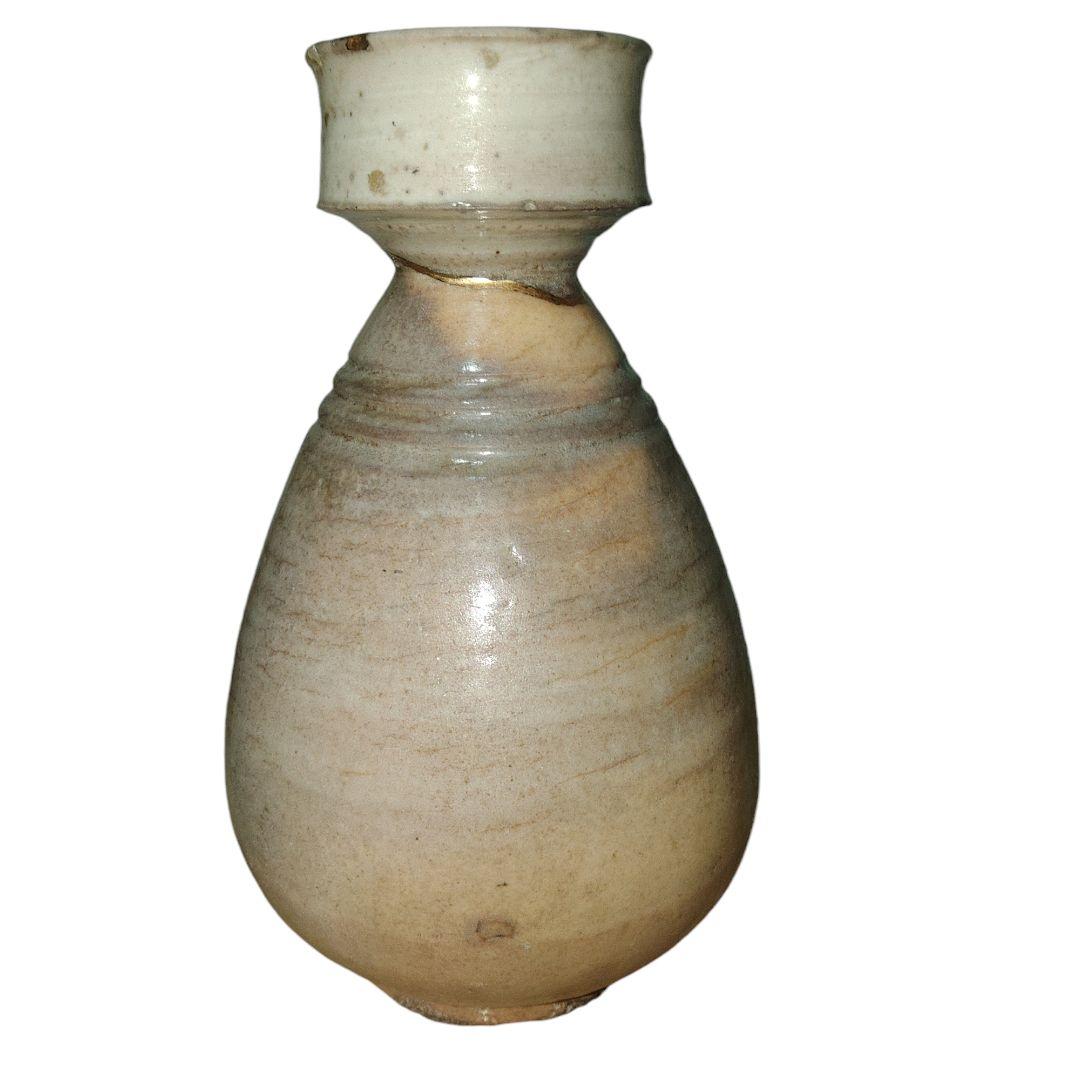 李朝　白磁雨漏り手花瓶　徳利　金継ぎ　骨董品