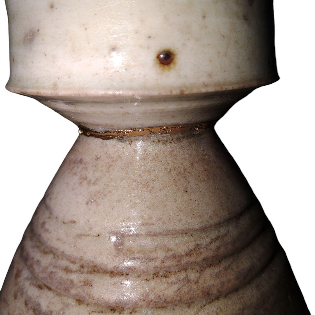 李朝　白磁雨漏り手花瓶　徳利　金継ぎ　骨董品