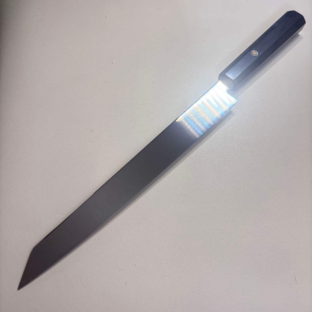 【特価限定】270mm 切付柳刃包丁 鏡面　黒檀八角柄 刺身包丁 「全鋼」'ᘲ