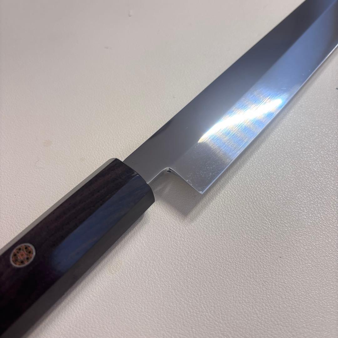 【特価限定】270mm 切付柳刃包丁 鏡面　黒檀八角柄 刺身包丁 「全鋼」'ᘲ