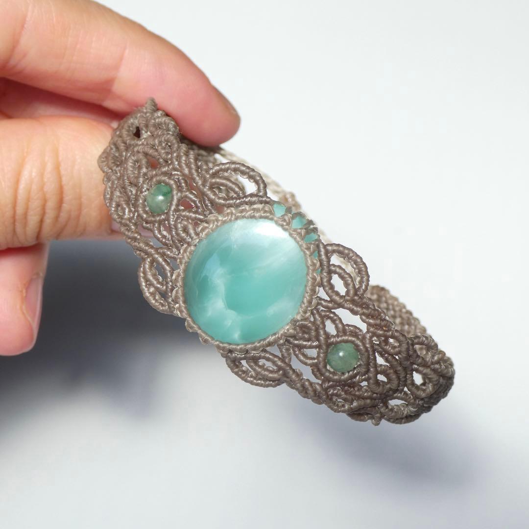 ヘミモルファイトのマクラメブレスレット