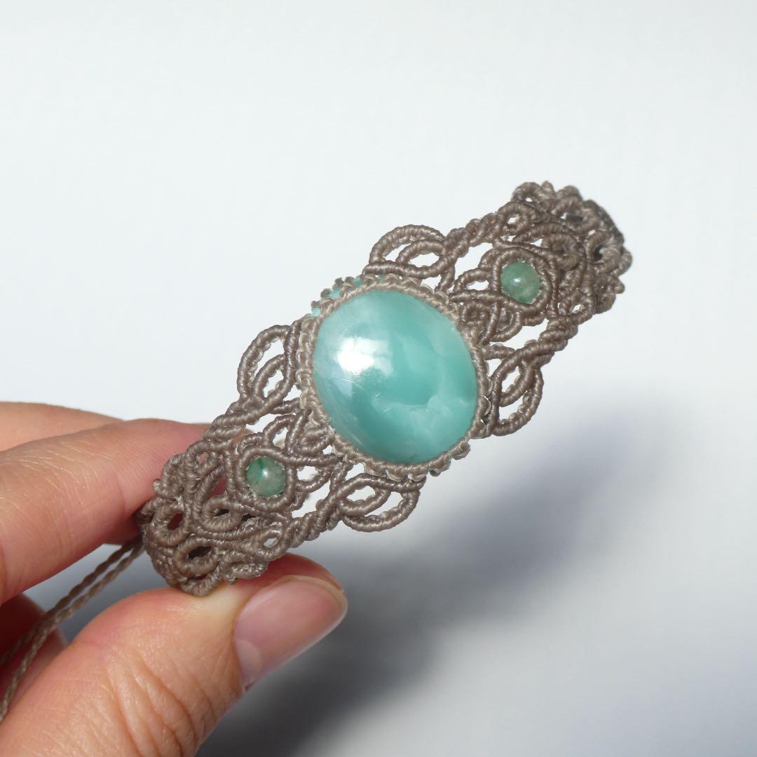 ヘミモルファイトのマクラメブレスレット