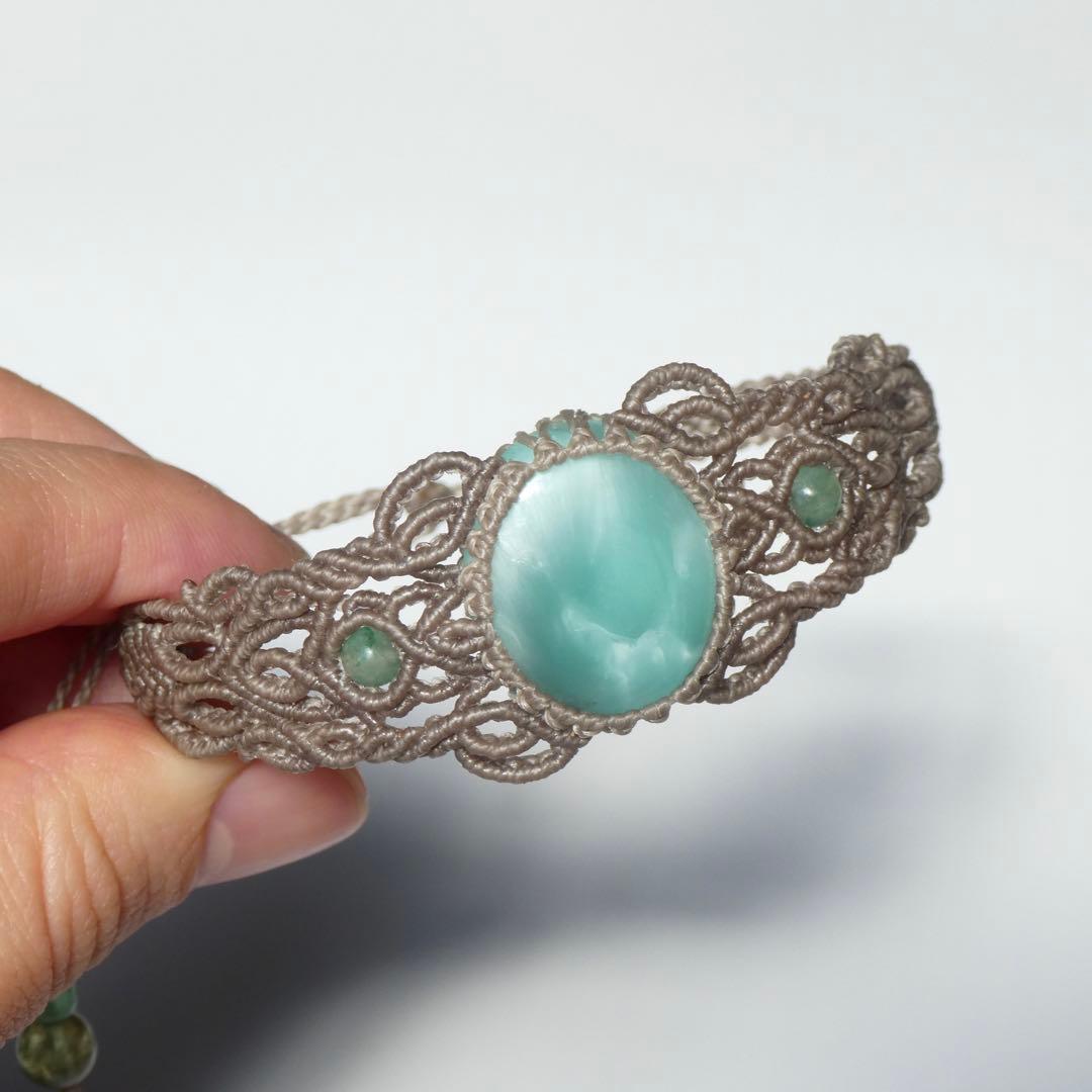 ヘミモルファイトのマクラメブレスレット