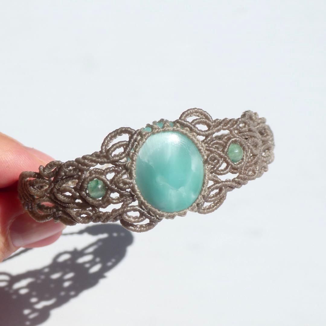 ヘミモルファイトのマクラメブレスレット