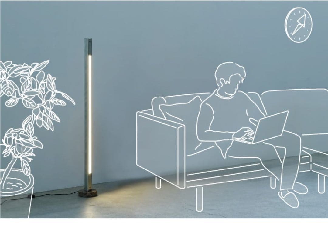 スリムフロアスタンド ブラック/シルバー