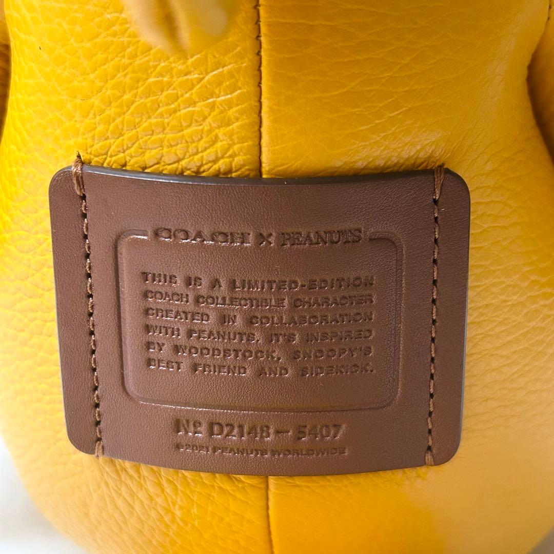 【未使用】COACH×PEANUTS ウッドストック 特大 本革 コラボ 限定
