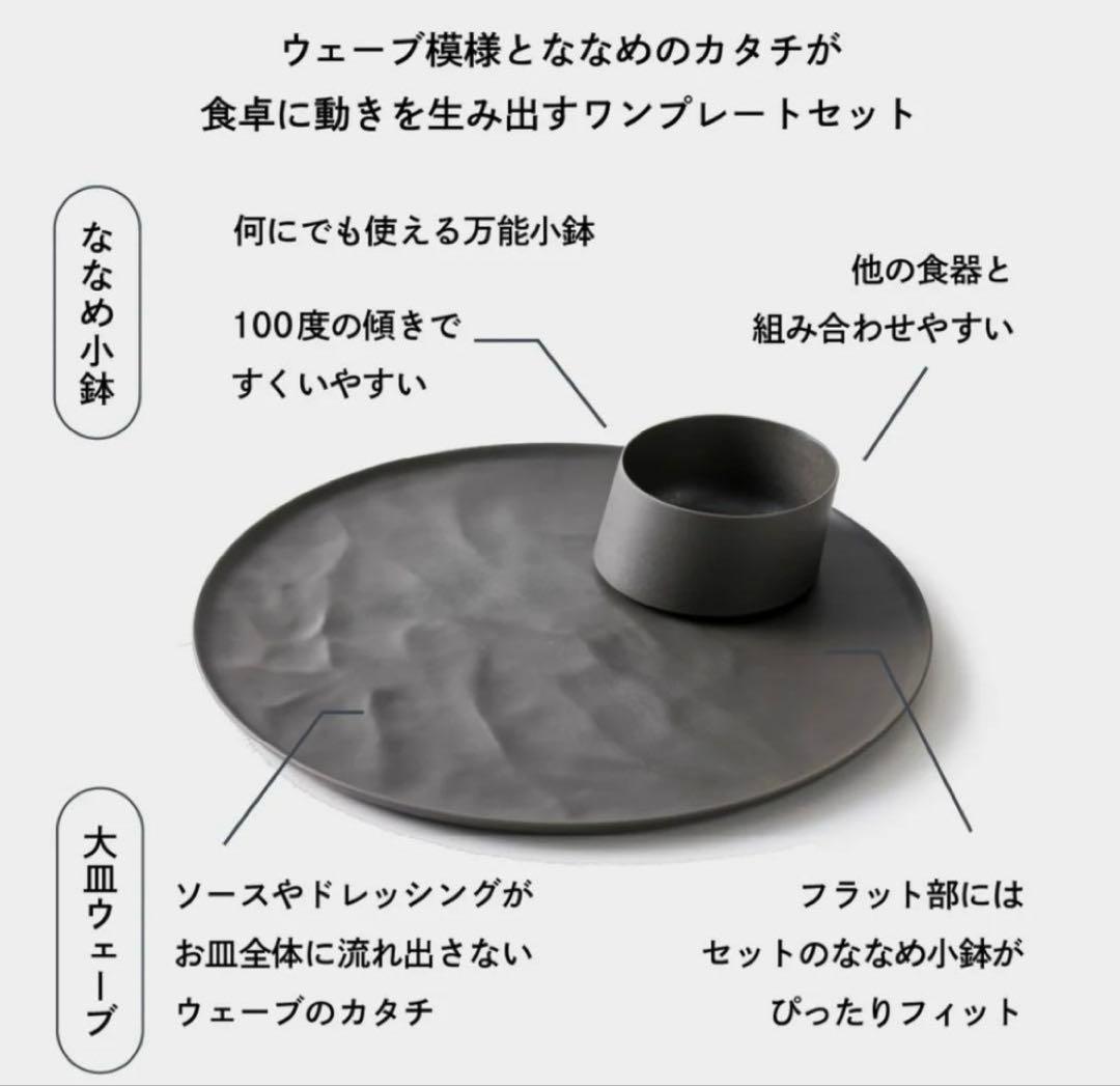 ARAS エイラス　大皿ウェーブ27cmが2枚、ななめ小鉢が2つ