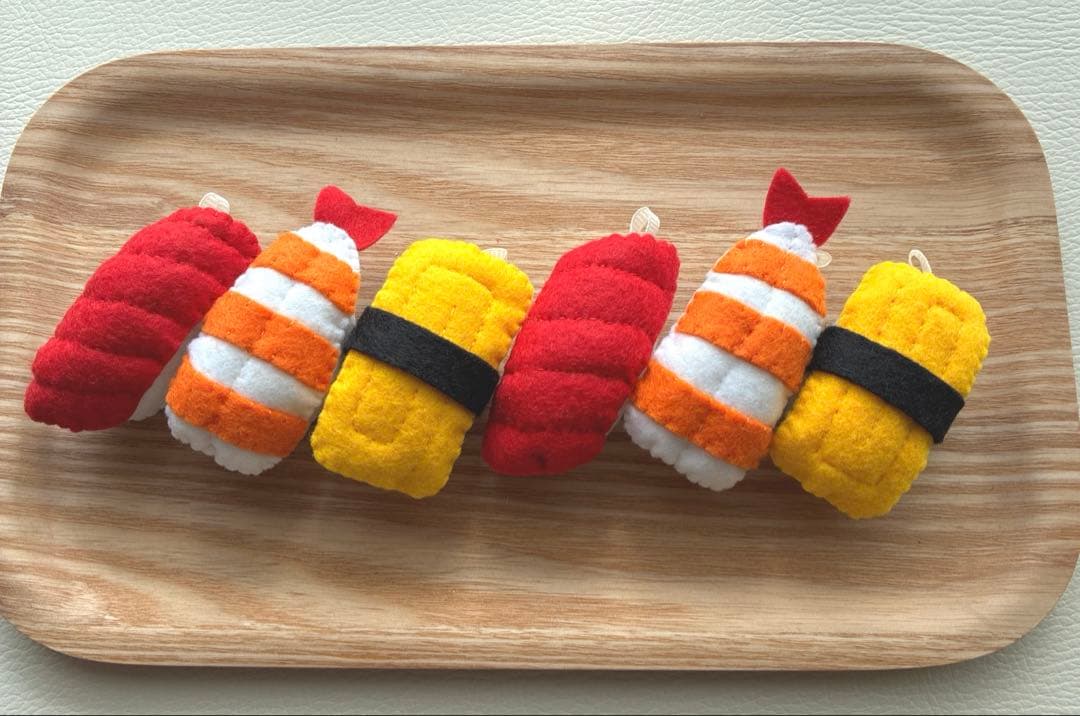 メル88786様　フェルト　おすしチャーム3個セット　《2セット》おままごとにも