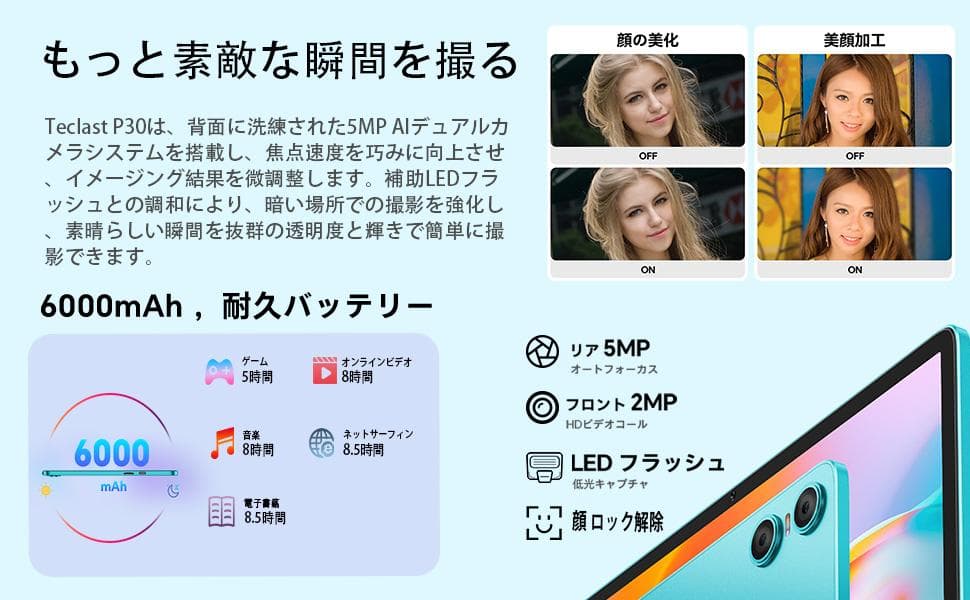 TECLAST P30 タブレット 10.1インチ Android タブレット✨