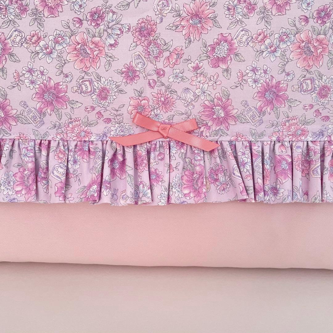 入園・入学　薄紫花柄　レッスンバッグ、上履き入れ、着替え袋、給食袋