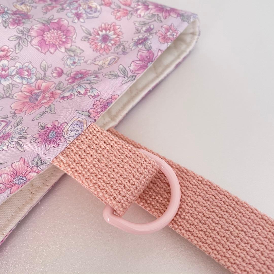 入園・入学　薄紫花柄　レッスンバッグ、上履き入れ、着替え袋、給食袋