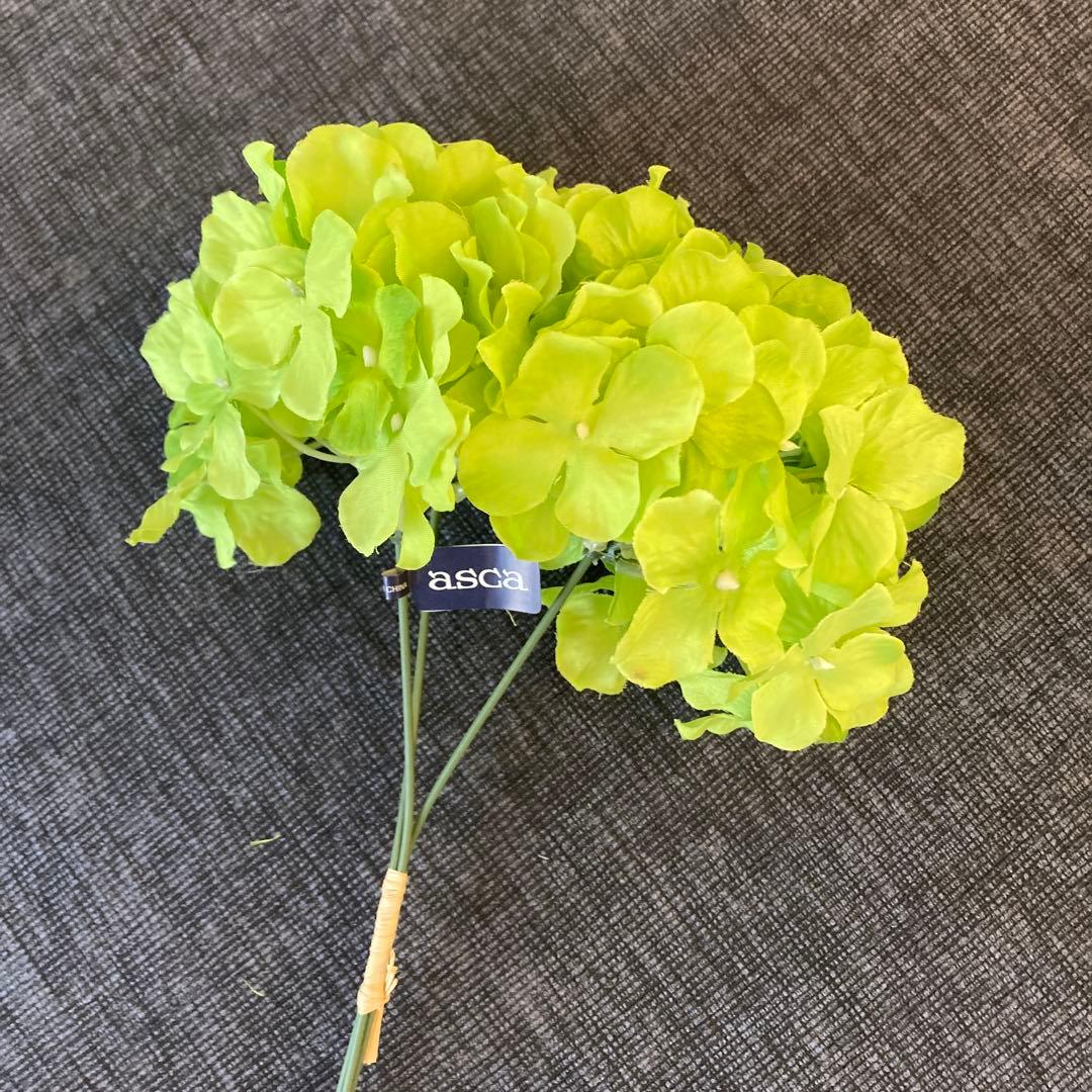 紫陽花　黄緑　造花　花材　12束セット