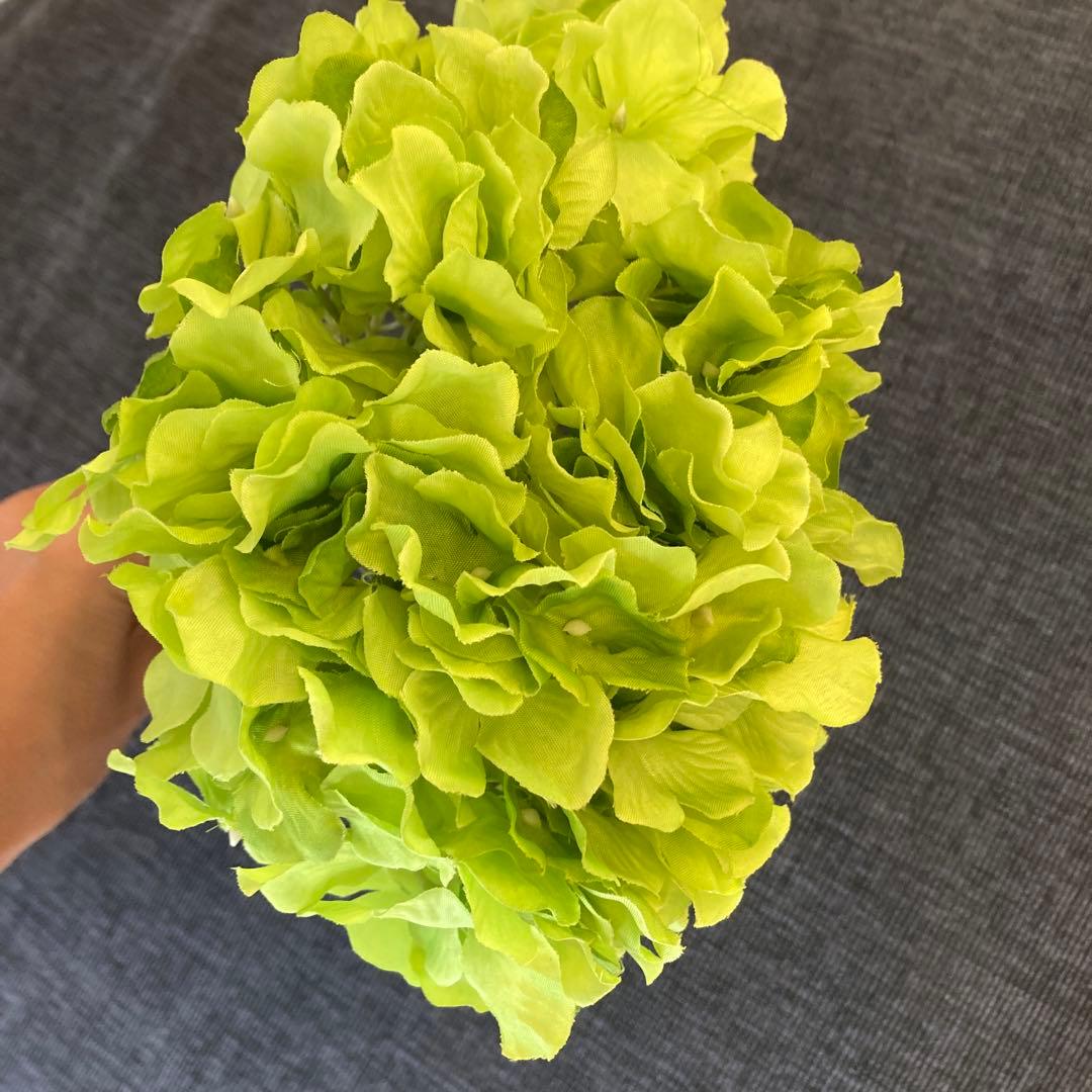 紫陽花　黄緑　造花　花材　12束セット