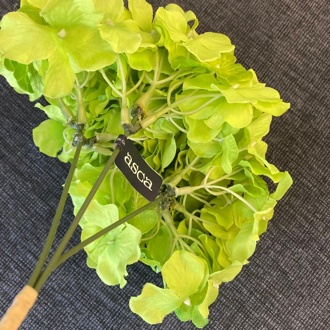 紫陽花　黄緑　造花　花材　12束セット