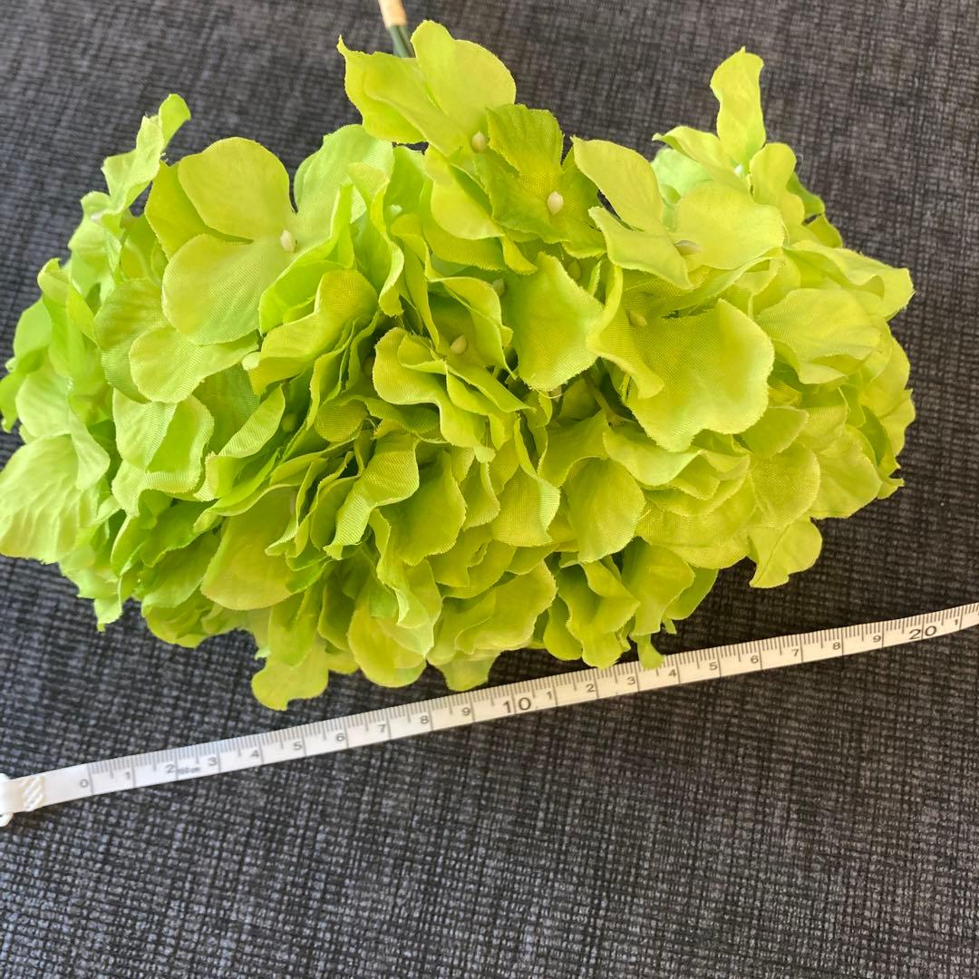 紫陽花　黄緑　造花　花材　12束セット